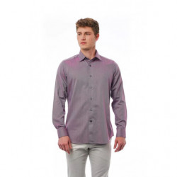 Camicia in cotone bordeaux - L