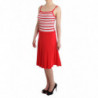 Abito a trapezio in jersey rigato rosso - IT44-L