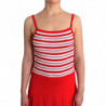 Abito a trapezio in jersey rigato rosso - IT44-L