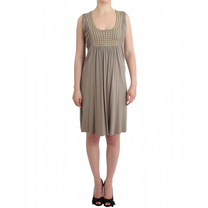 Abito tubino borchiato kaki - IT42-M