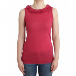 Top in maglia di lana rosa - S