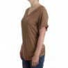 Top marrone a maniche corte - S