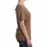 Top marrone a maniche corte - S
