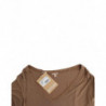 Top marrone a maniche corte - S