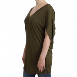 Top blusa a maniche corte verde - M