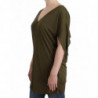 Top blusa a maniche corte verde - M