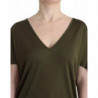Top blusa a maniche corte verde - M