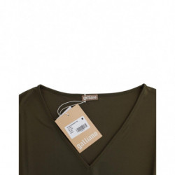 Top blusa a maniche corte verde - M