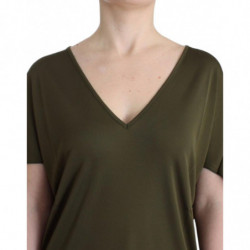 Top blusa a maniche corte verde - XS