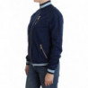 Cardigan in cotone con zip blu - XS