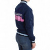 Cardigan in cotone con zip blu - XS