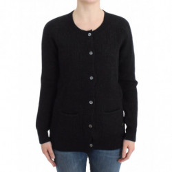 Cardigan in lana nera - S