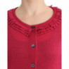 Cardigan in lana rosa - L