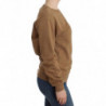 Maglione girocollo in cotone marrone - XS