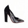 Scarpe décolleté tacco pelle scamosciata grigia nera - EU36/US5.5