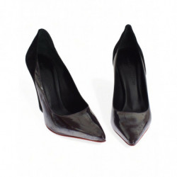 Scarpe décolleté tacco pelle scamosciata grigia nera - EU41/US10.5