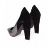 Scarpe décolleté tacco pelle scamosciata grigia nera - EU41/US10.5