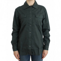 Camicia grigia con bottoni...