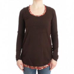 Maglione girocollo marrone...