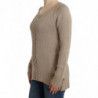 Maglione in lana lavorata a maglia beige - IT40-S