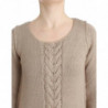 Maglione in lana lavorata a maglia beige - IT44-L