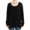 Maglione in lana lavorata a maglia nera - IT46-XL