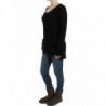 Maglione in lana lavorata a maglia nera - IT46-XL