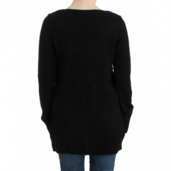 Maglione in lana lavorata a maglia nera - IT40-S