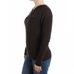 Maglione di lana lavorato a maglia marrone - IT44-L