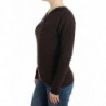 Maglione di lana lavorato a maglia marrone - IT44-L