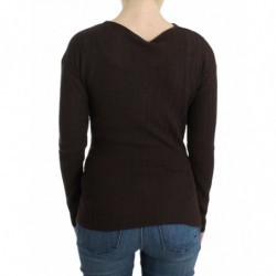 Maglione di lana lavorato a maglia marrone - IT44-L