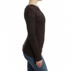Maglione di lana lavorato a maglia marrone - IT44-L