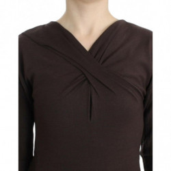 Maglione di lana lavorato a maglia marrone - IT44-L