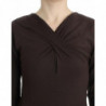 Maglione di lana lavorato a maglia marrone - IT44-L