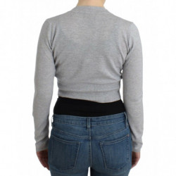 Cardigan corto in lana grigio - IT46-XL