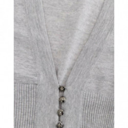 Cardigan corto in lana grigio - IT44-L