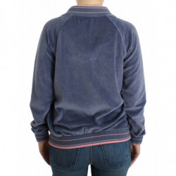 Maglione con zip in velluto blu - IT46-XL