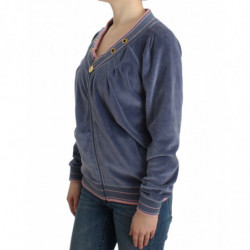 Maglione con zip in velluto blu - IT44-L