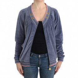 Maglione con zip in velluto blu - IT44-L