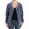 Maglione con zip in velluto blu - IT44-L