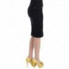 Gonna tubino in velluto a coste nero - IT46-XL