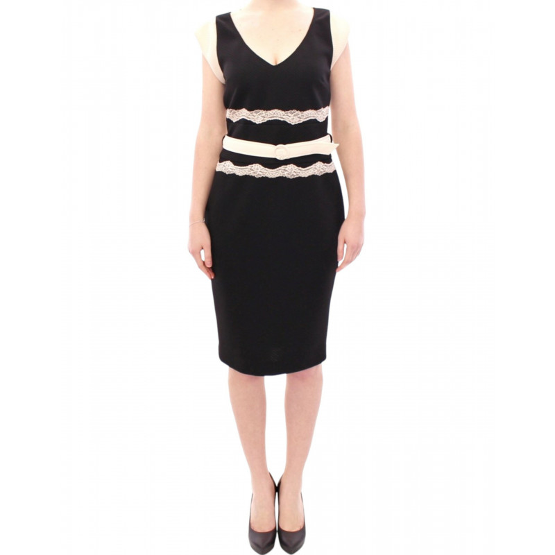 Abito tubino in pizzo nero - IT46-XL